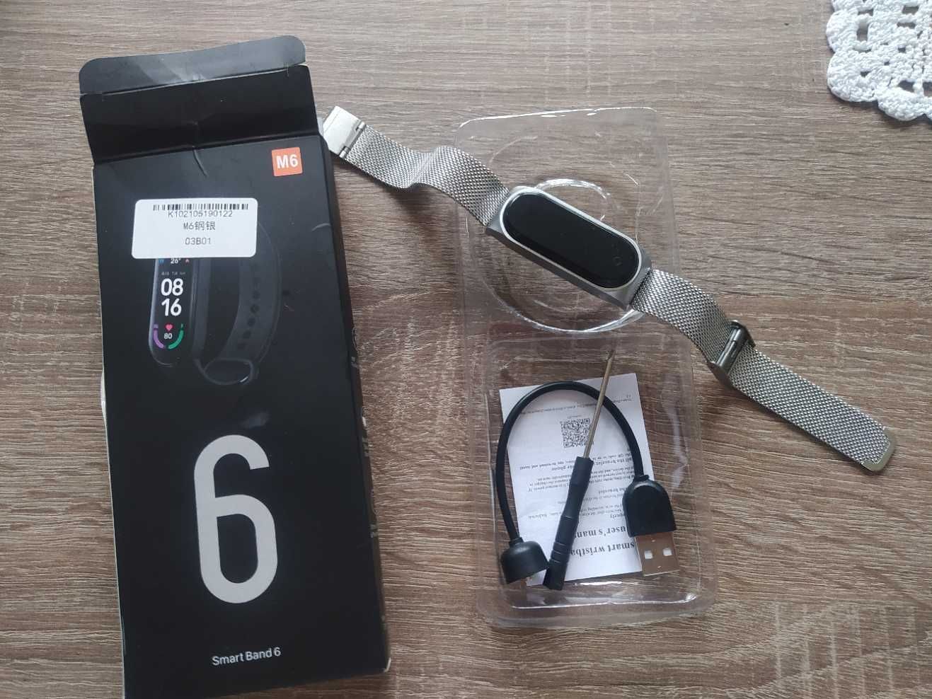 M6 srebro inteligentny zegarek kobiety Smartwatch Android IOS