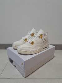 Buty Nike Air Jordan 4 Retro White & Gold 
(Metallic Gold)