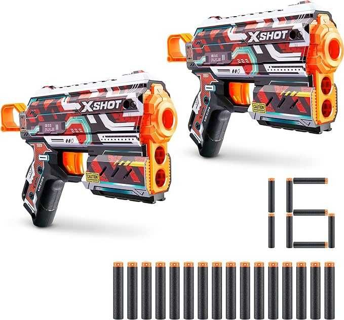 Набір X-Shot Skins Flux Blaster with 16 Darts - (2 Pack) by ZURU