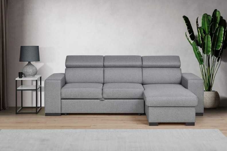 Sofá chaise longue reversivel JORDAN com cama, baú e puffs *NOVO*
