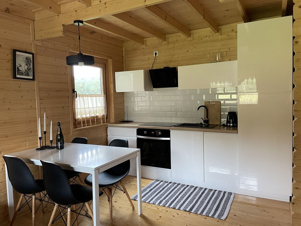 Domek drewniany z kominkiem, SAUNA