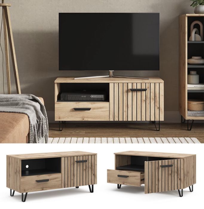 Szafka pod telewizor lowboard szuflada drzwiczki brązowa Vicco