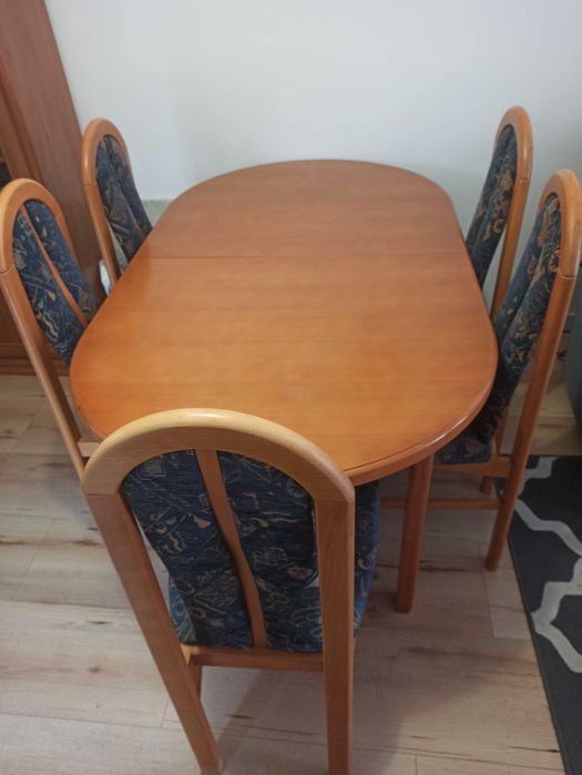 Bardzo duży solidny stół dębowy rozkładany 90x160-210