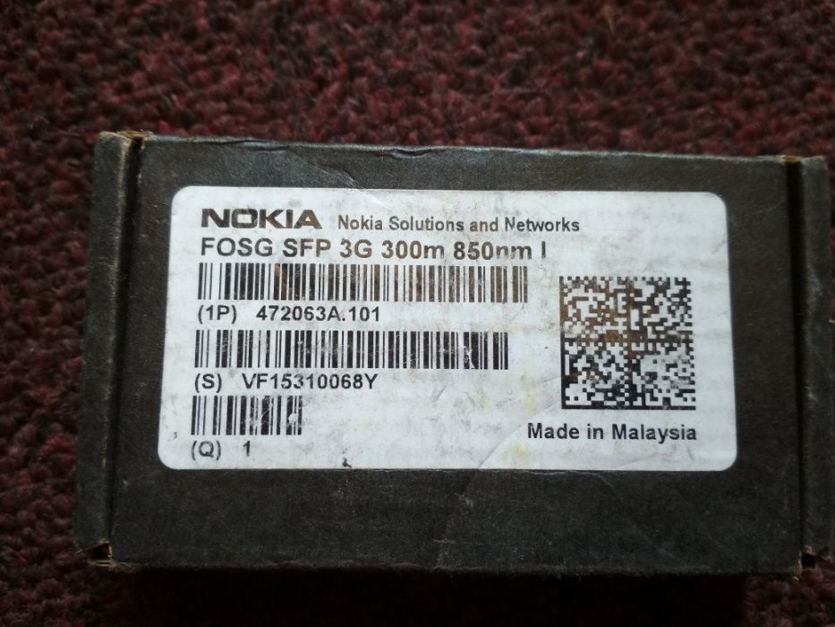 Moduł światłowodowy multimodowy NOKIA SFP 3G 300m 850nm L 10sztuk
