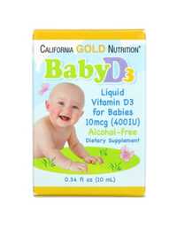 California Gold Nutrition, Жидкий витамин D3 на масляной основе, 400МЕ