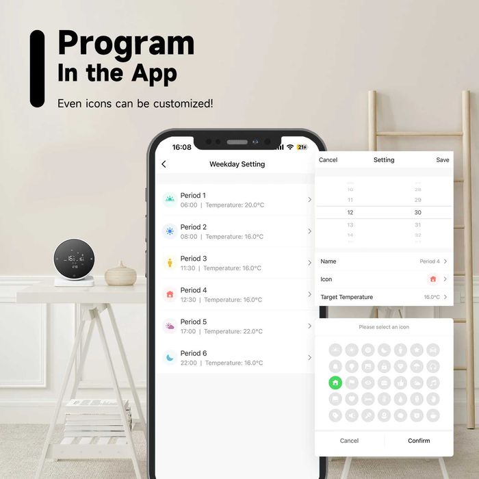 Termostato sem fios para caldeira de aquecimento central