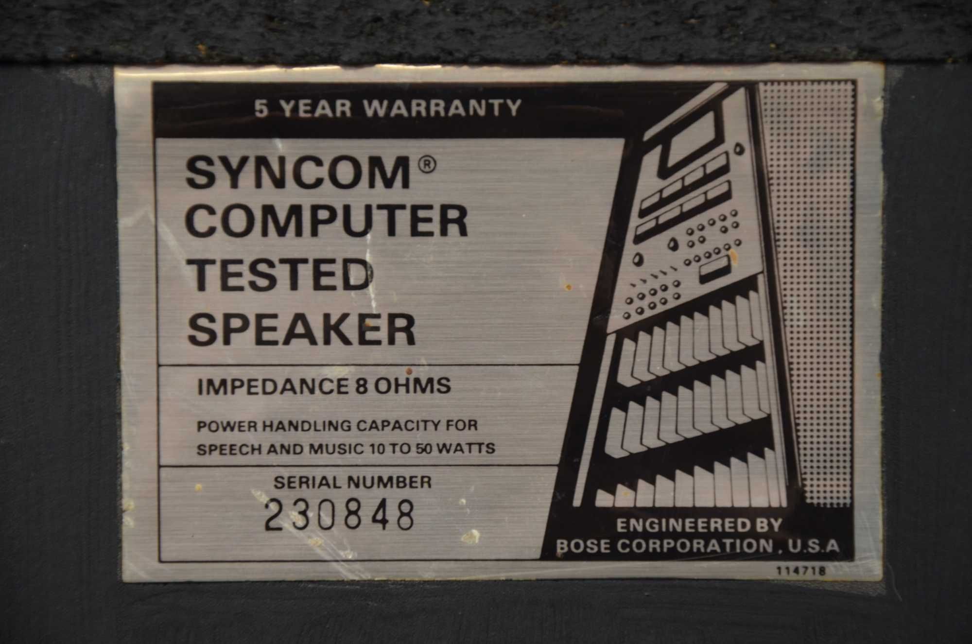 KOLUMNY STEREO BOSE Syncom Computer Tested Speakers czarne OKAZJA