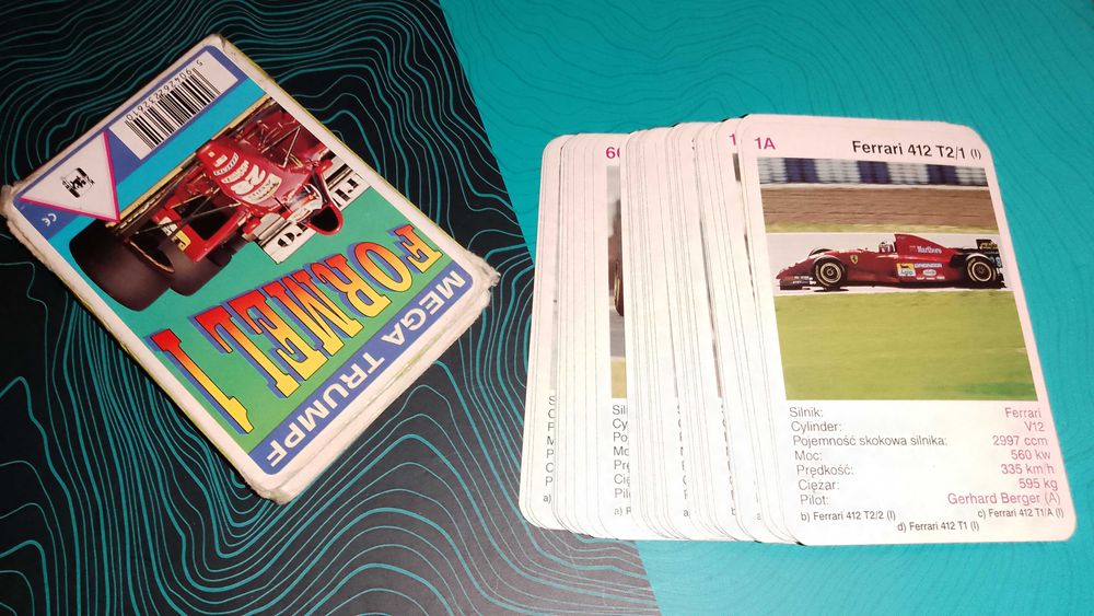 + Karty Formuła 1 + samochody, auta Piatnik, lata 90