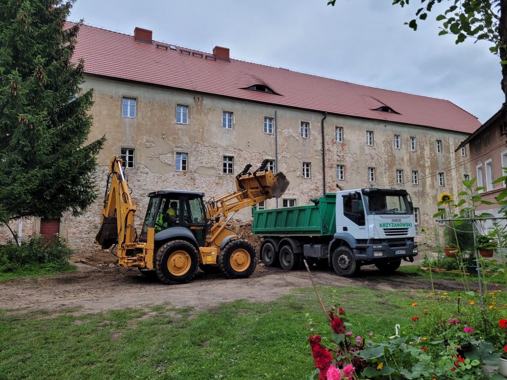 Usługi koparką koparko - ładowarką. Prace ziemne. Wykopy.