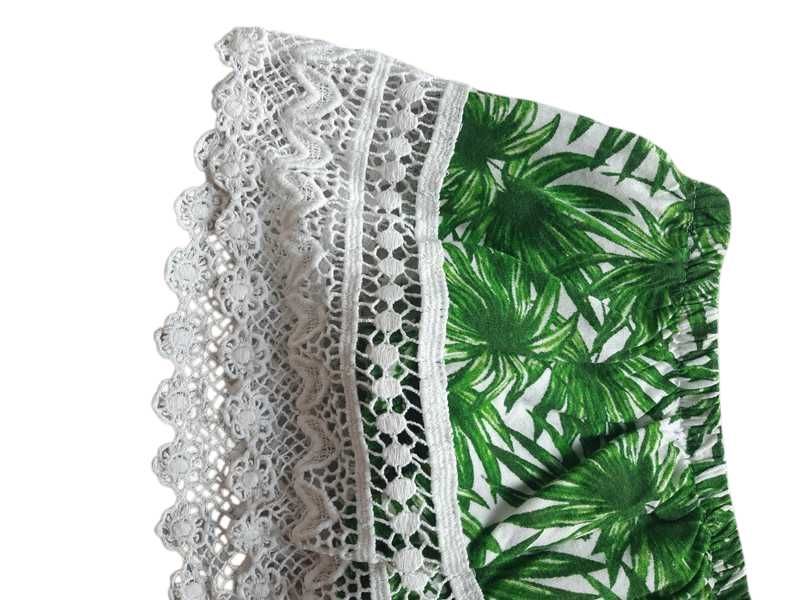 Top bandeau bluzka croptop liście 38,M Primark tropic tropikalna
