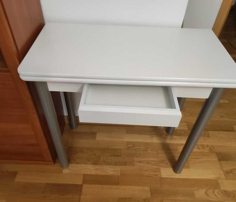 Mesa desdobrável branca com gaveta de cozinha jantar 80 x 40 a 80 x 78