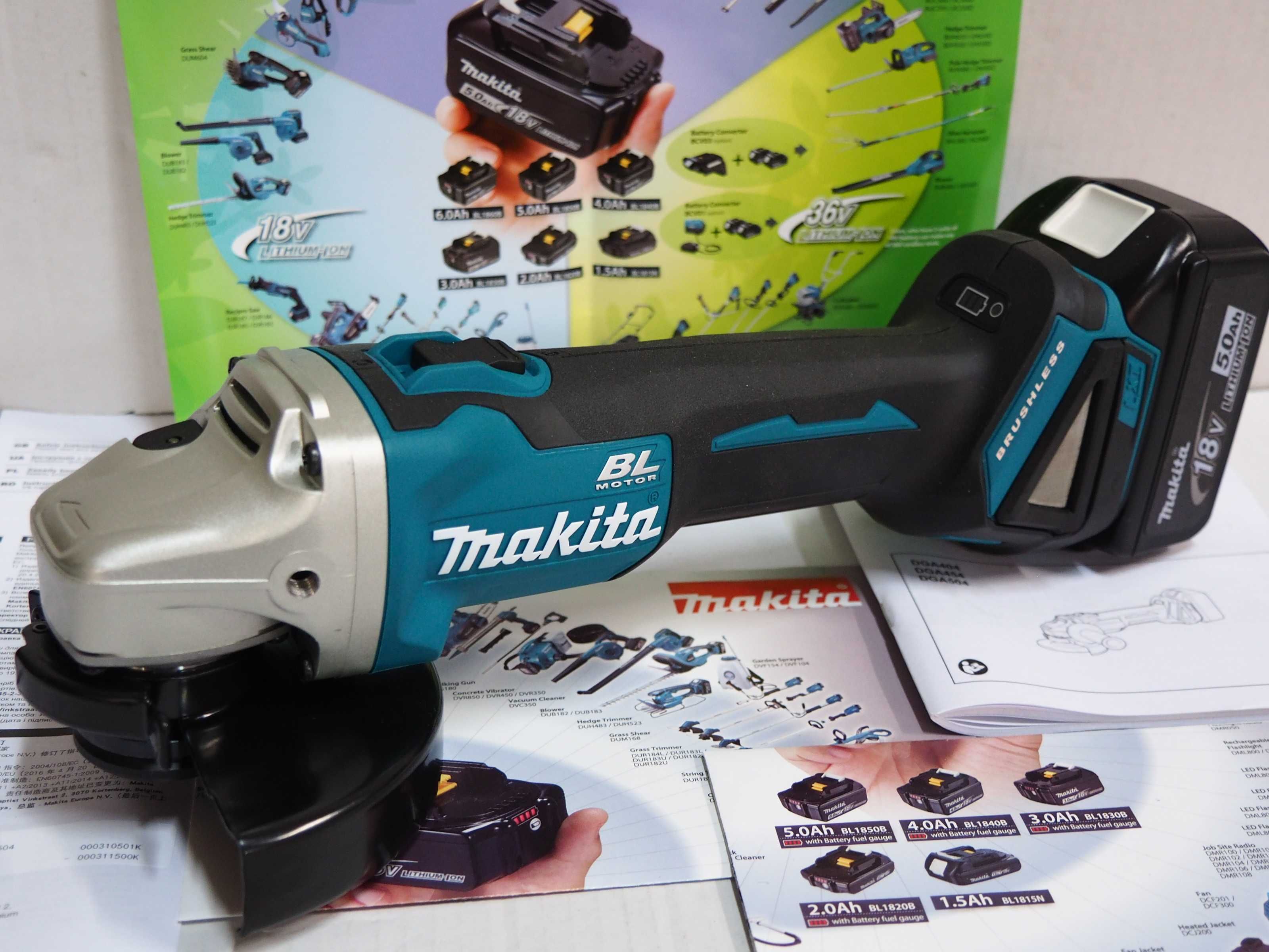 Zestaw MAKITA DGA 506 szlifierka +bateria 18v 6ah Japan dga 504,514