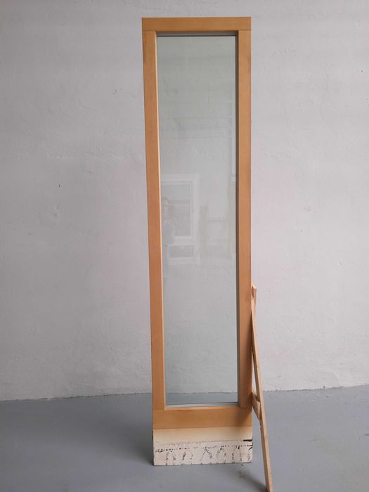 Okno drewniane sosna lazur pinia profil 78- 3 szyby- 610xh2630