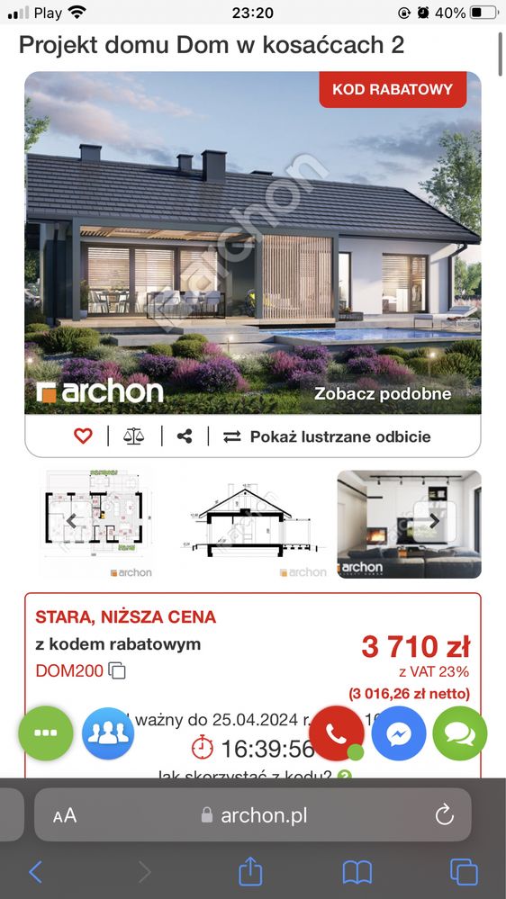 Projekt domu w Kosacćach 2 Archon