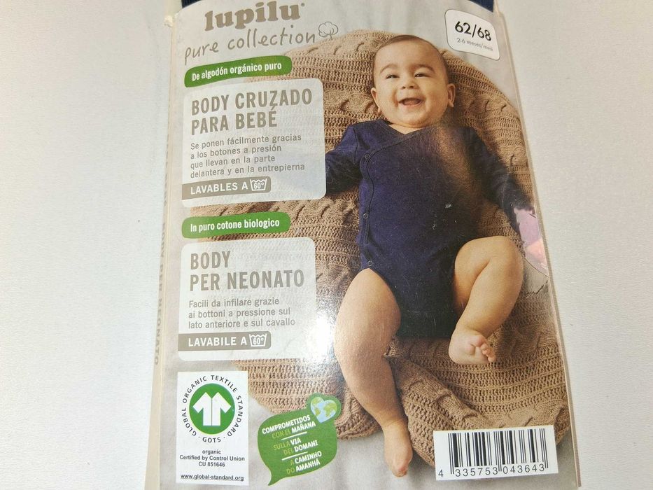 A255 Body Kopertowe Niemowlęce Lupilu Pure Collection Bawełna 62/68