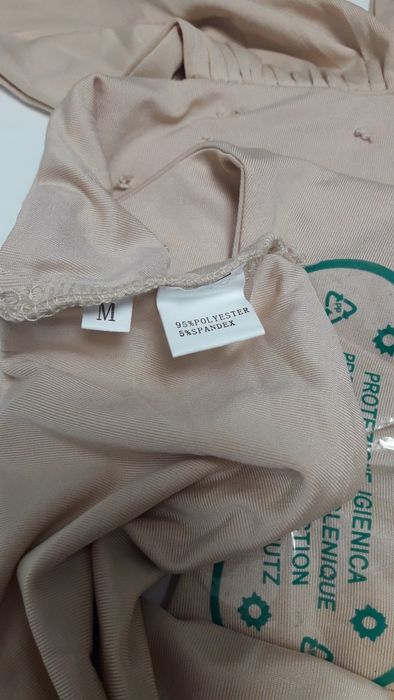 Strój kąpielowy sexi cyrkonie beżowy duży dekolt 38 M