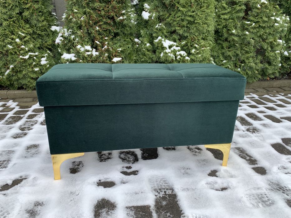 Pufa ławeczka siedzisko butelkowa zieleń