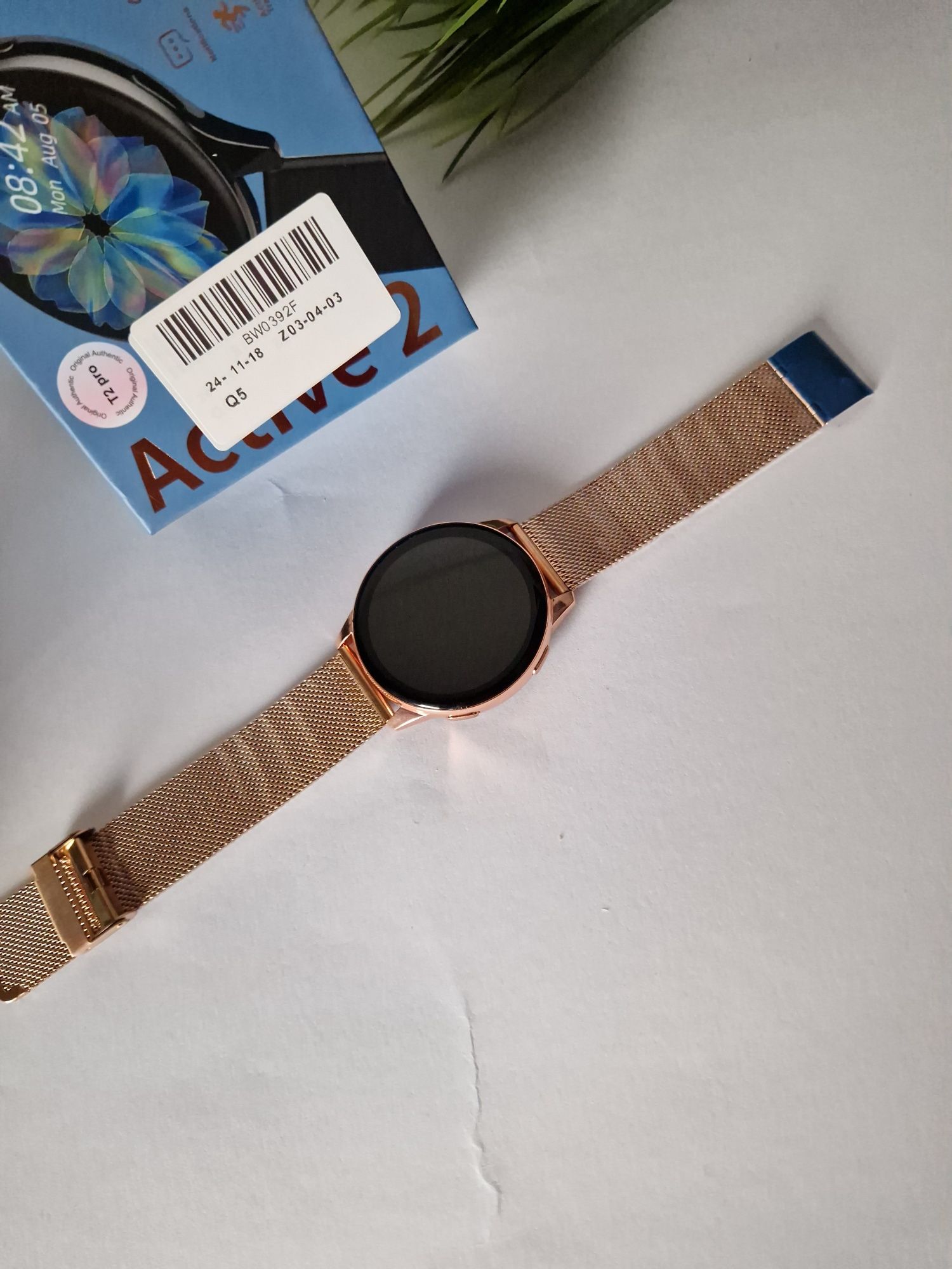 Smartwatch okrągły 2 paski złoty
