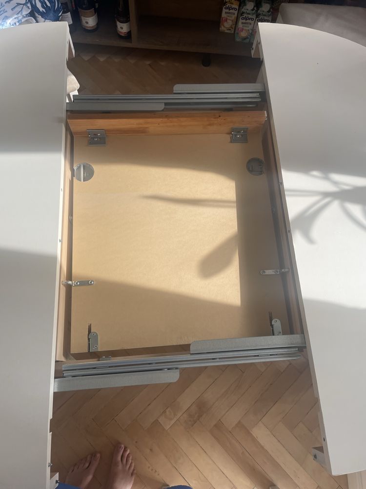 Biały stół ikea okrągły z 6krzeslami