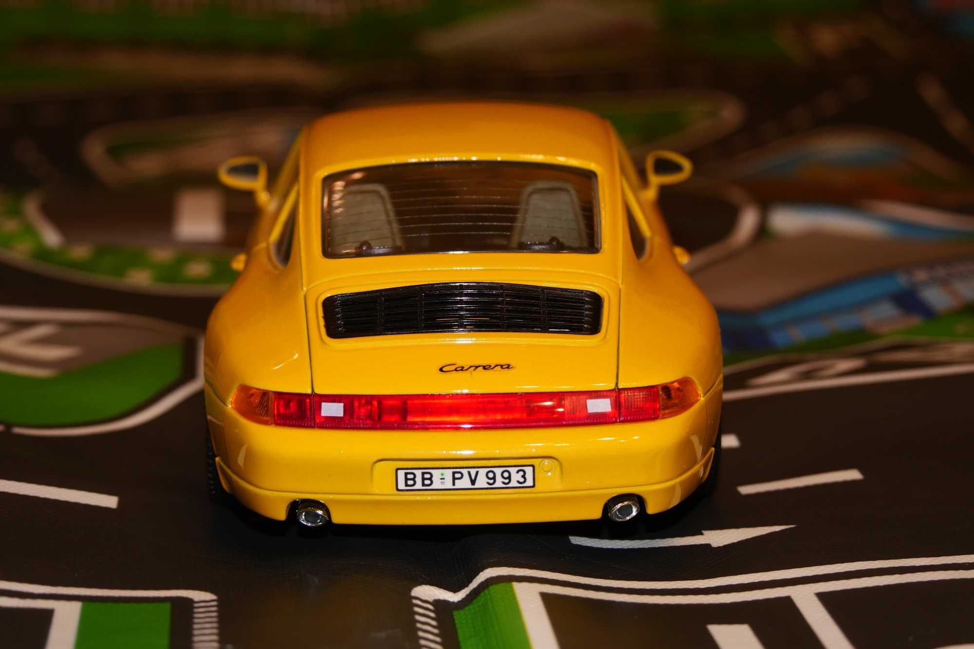 Bburago Porsche Carrera 911 auto model kolekcjonerski 1993 metall 1:18