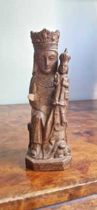 Antyk stara rzezba Matki Boskiej z Jezuskiem terakota Francja