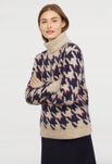 H&M premium sweter beżowy wełniany wełna moher moherowy M