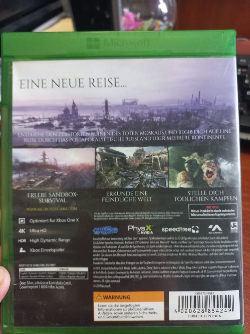 Диск Xbox one METRO українська версія
