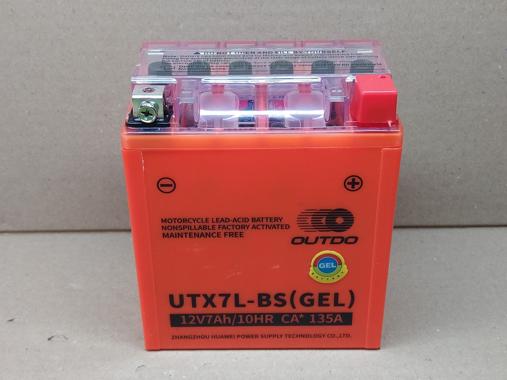 Аккумулятор мото АКБ GEL 12V 7A 113-70-132mm (12N7A-BS) 'OUTDO'