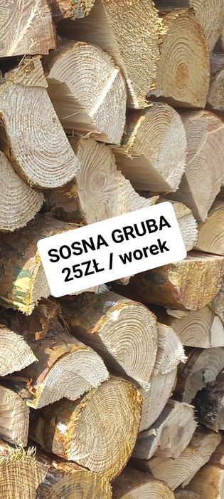 Drewno opałowe , workowane, drzewo suche opał buk dąb sosna brzoza