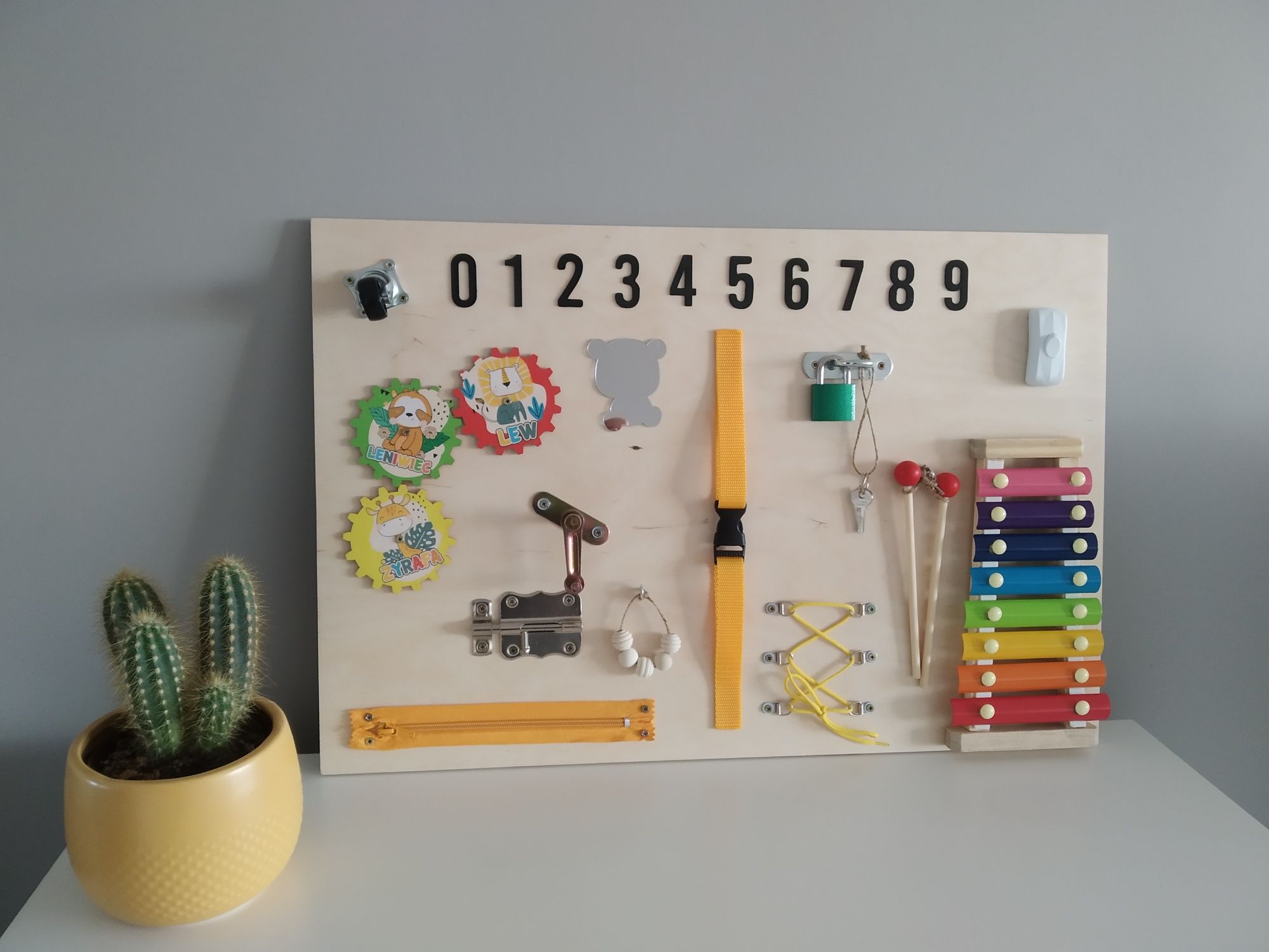 Nowa duża tablica manipulacyjna edukacyjna sensoryczna Montessori XL