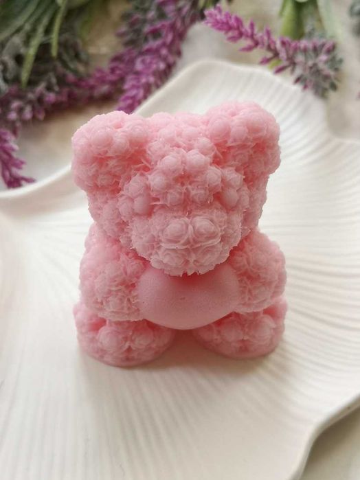 Mydlany miś z sercem podziękowanie upominek Urodziny Dzień Dziecka