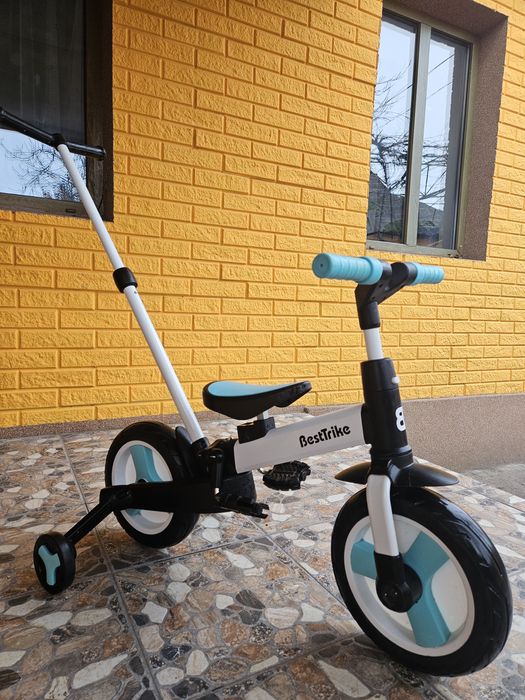 Двоколісний велосипед-трансформер з додат. колесами з батьк. ручкою Be