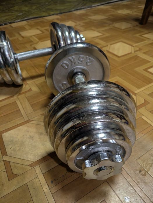 Гантелі 2 шт. по 15 кг Хромовані