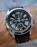 Zegarek męski Lorus Chronograph brązowy retro chronograf