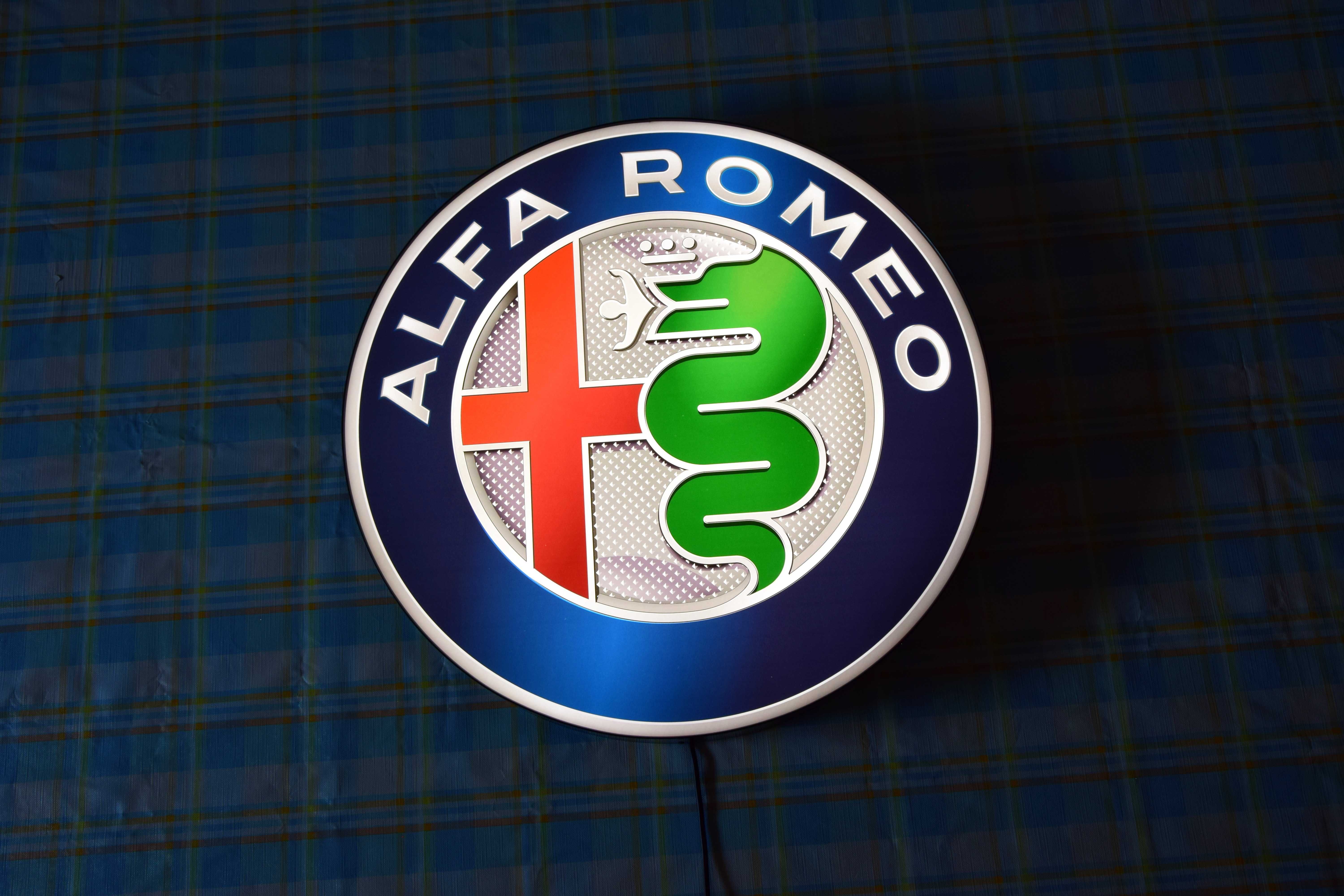 LED Neon ALFA ROMEO, Podświetlane Logo, Lampa, Szyld, Plafon, Prezent