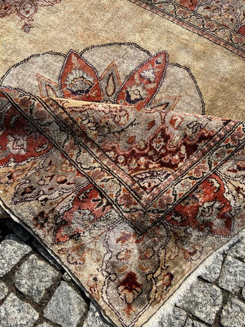 Antyczny jedwabny turecki dywan KAYSERIE 125x125 galeria 8 tyś