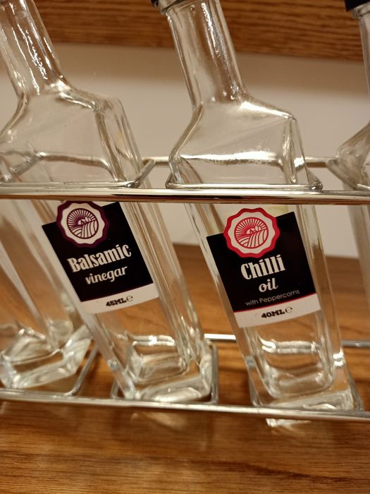 Przyprawnik na przyprawy stojak vintage stylowy butelki pojemniki prl