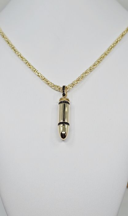 Złota zawieszka nabój rozkręcany próba 585 14k