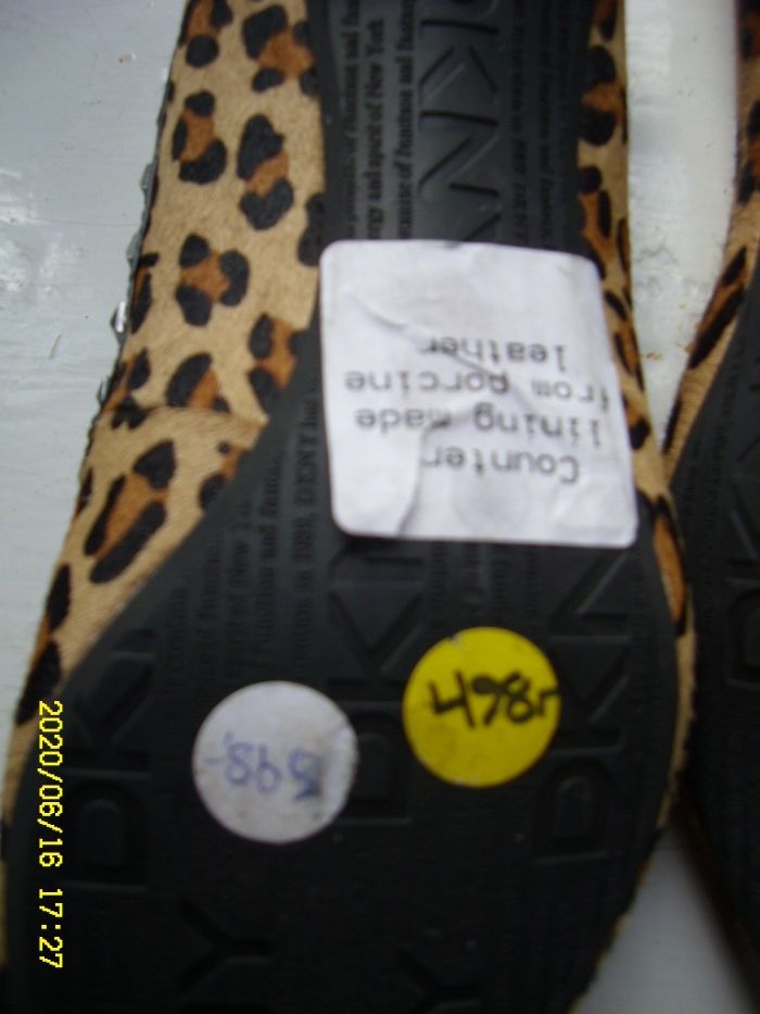 nowe DKNY czółenka buty 39 40,5 skóra pantera lakierowane