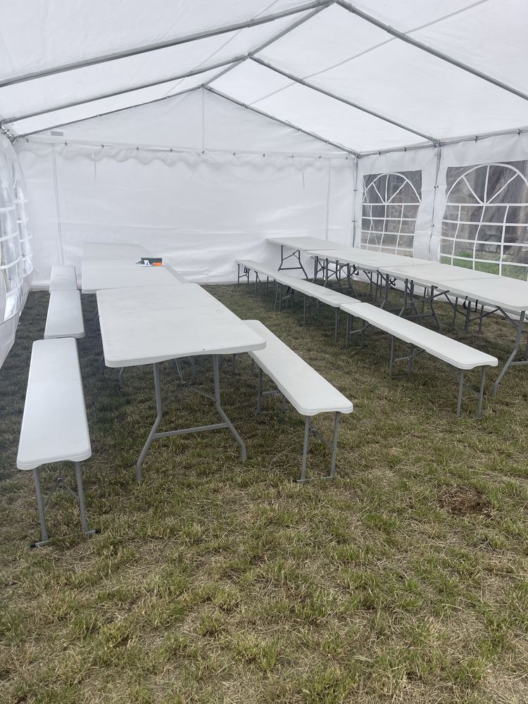 Wynajmę namiot 3x6 4x8 5x10 6x12 krzesła ławki stoły koktajlowe grill