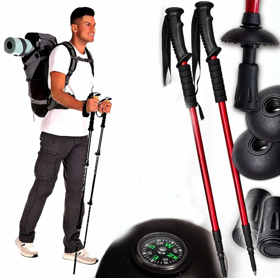KIJKI TREKKINGOWE do chodzenia nordic walking 63-135cm para 2 SZTUKI