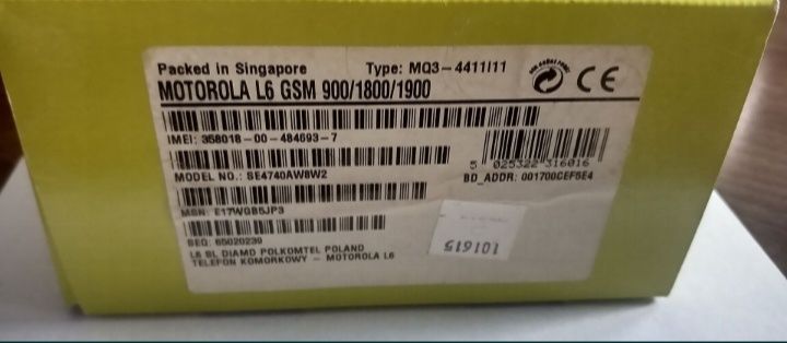 Motorola L 6 z orginalną ładowarką i pudełkiem.