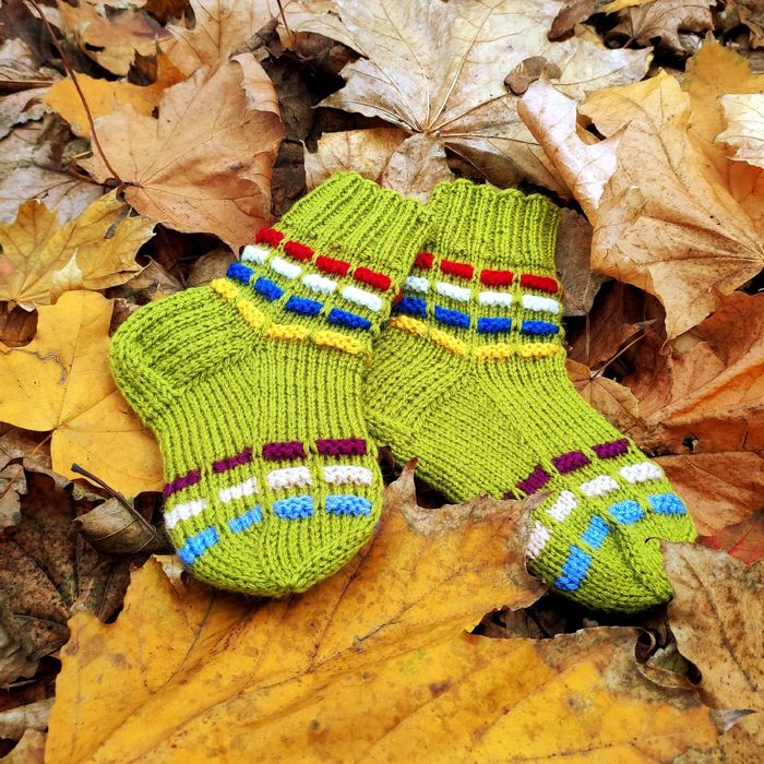 Шкарпетки дитячі шерстяні в'язані спицями (2-3 роки) handmade