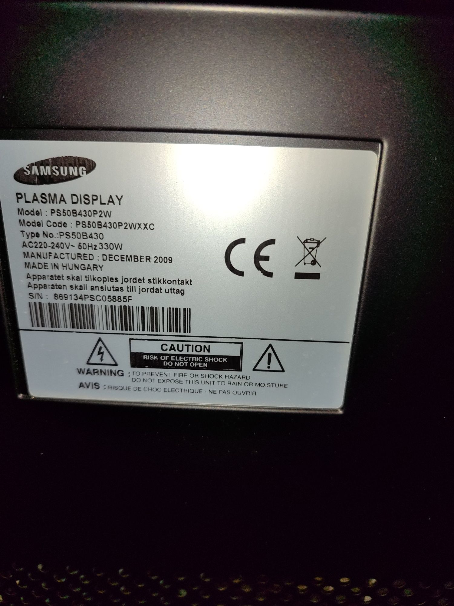 Tv Samsung plazma 50 cali stan dobry