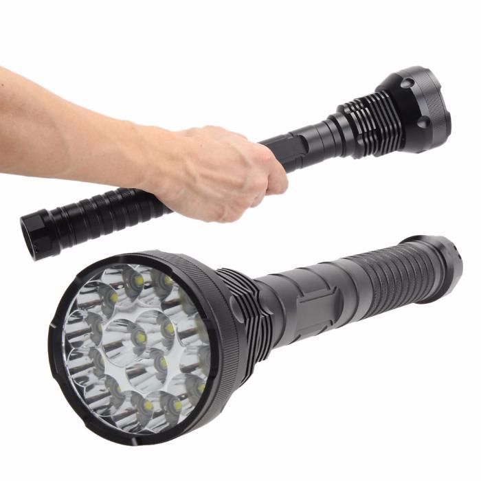 Lanterna led - 8000 lm - 15x cree-t6- caça ao javali