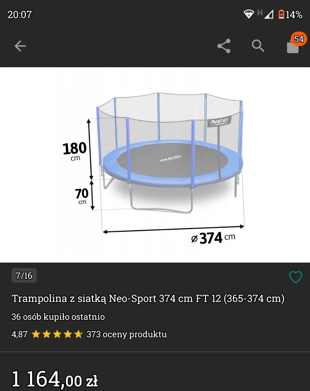 Trampolina duża , mocna