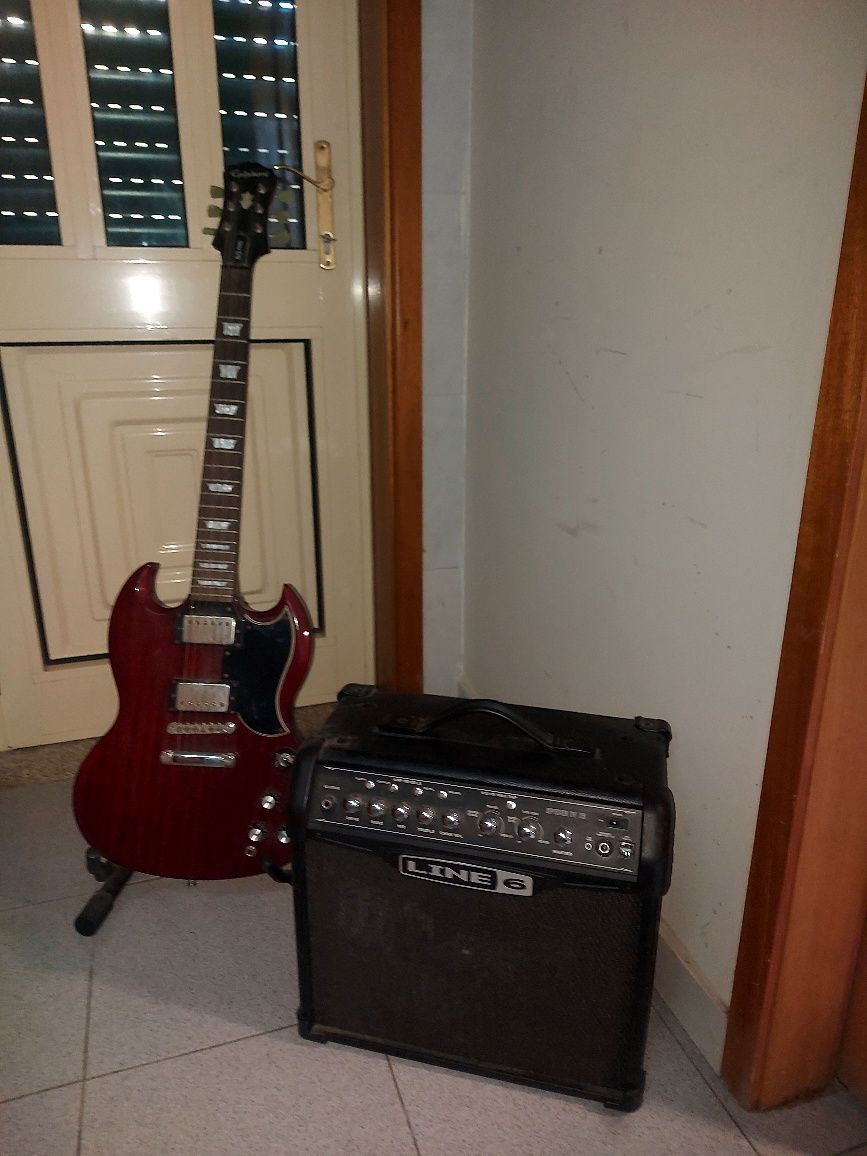 Epiphone SG G300 cherry + amplificador