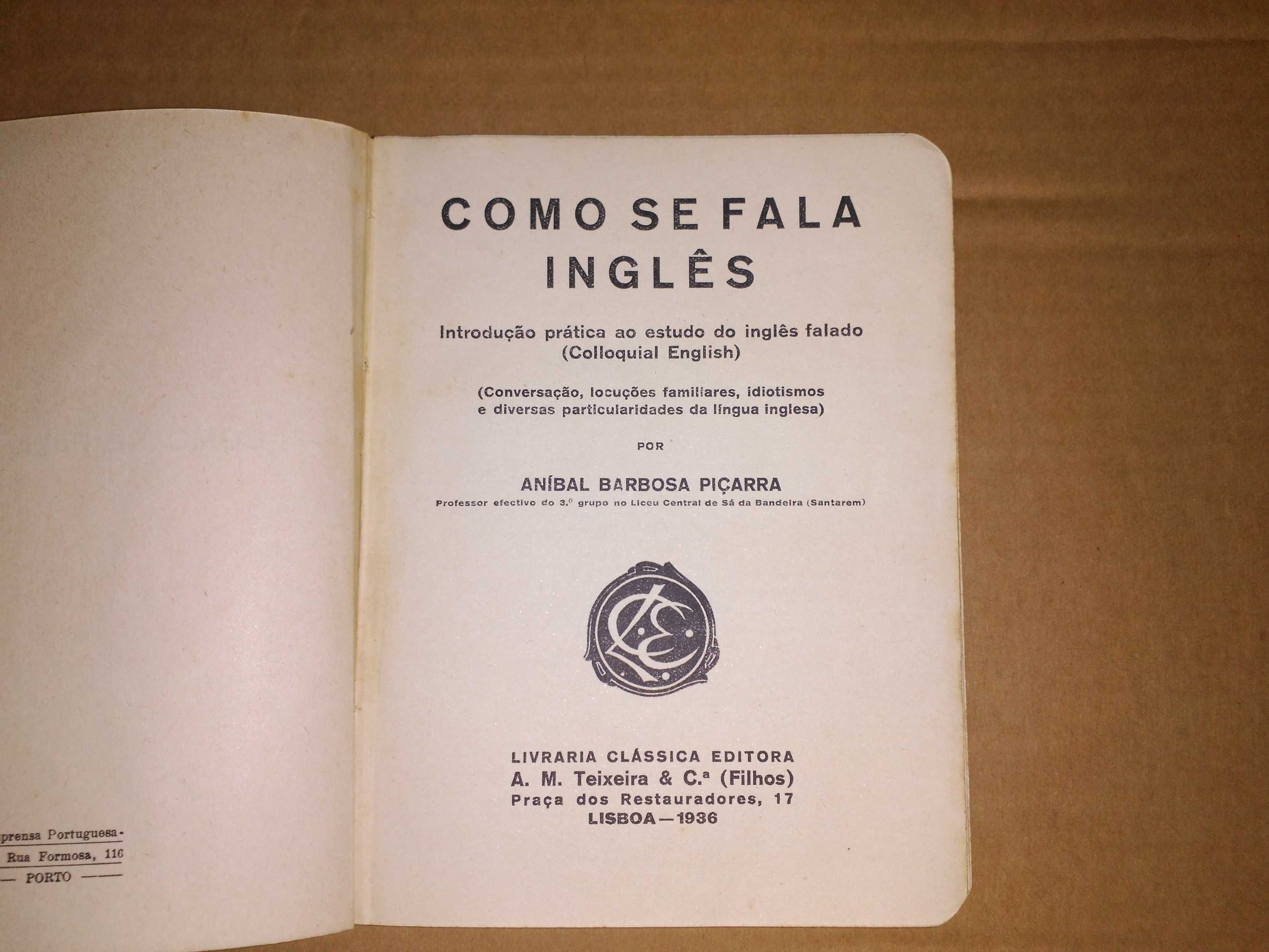 Livros Estudo Antigos - Como se Fala Inglês - Francês - Espanhol