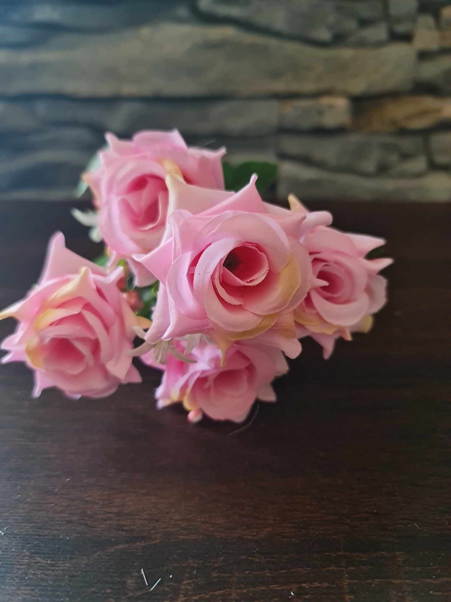 Bukiet sztucznych kwiatów różowe 33cm 48wknkw