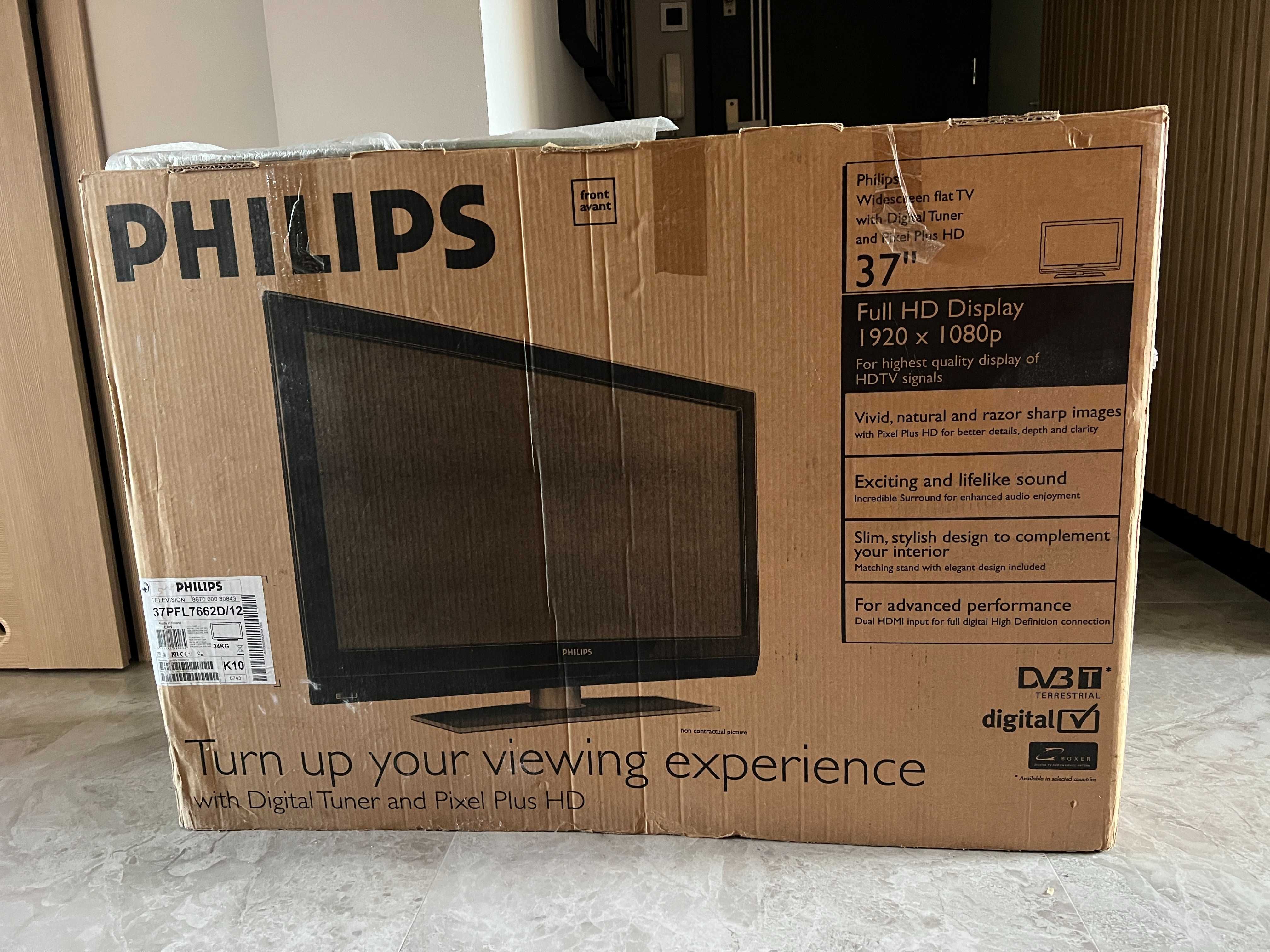 Telewizor Philips 37PFL7662D/12 w dobrym stanie, kompletne wyposażenie